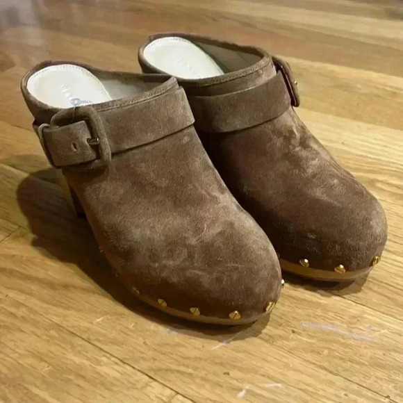 Veronica Beard Tan Suede Clogs - Picture 5 of 11